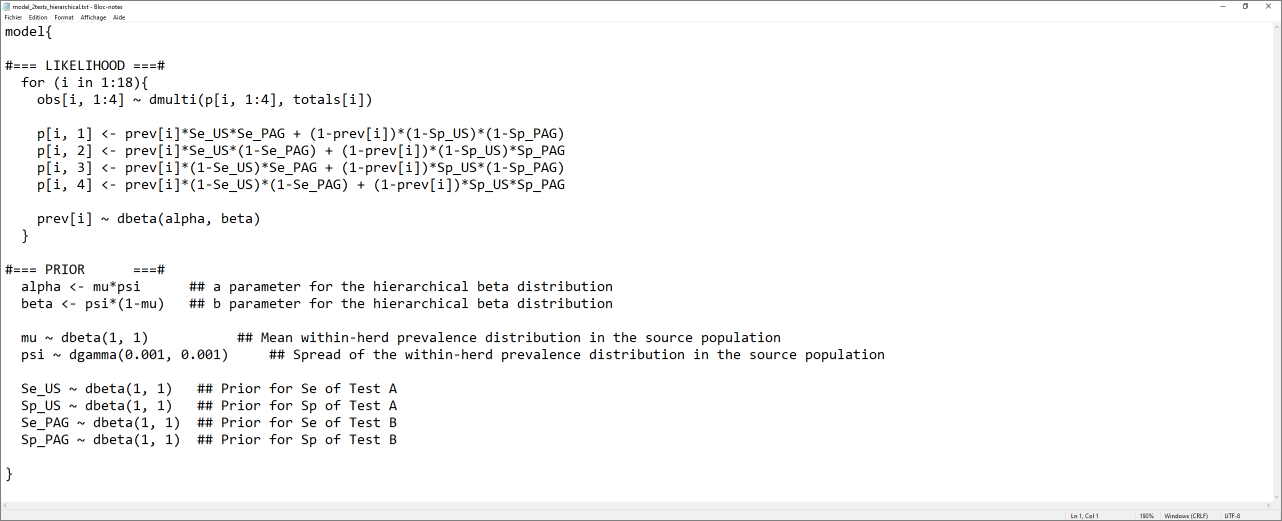 Text file for the hierarchical model.